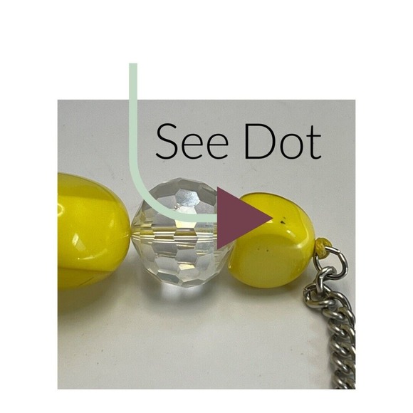 Beautiful Adjustable Yellow Cluster Statement Necklace 20.5" Silver Tone Chain - Picture 5 of 8